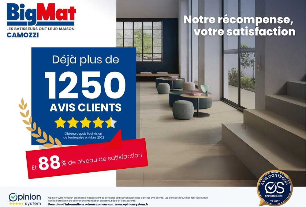 Les avis clients, un gage de confiance – BigMat une note moyenne de 17,6/20