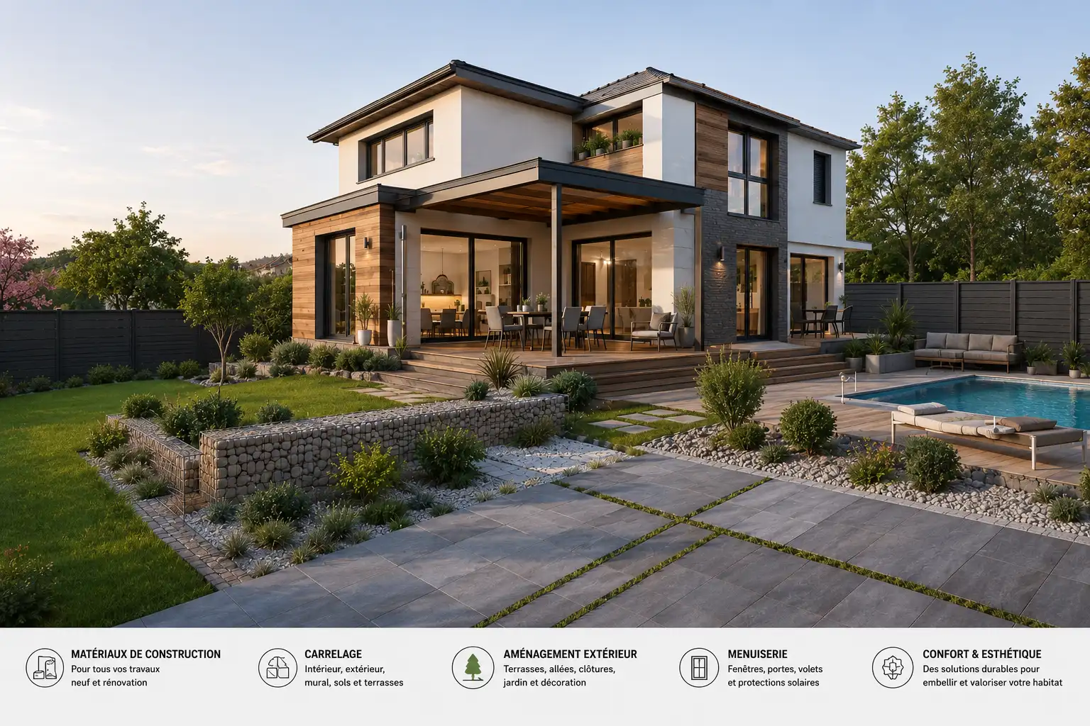 Matériaux de construction, aménagement extérieur, carrelage pour tous vos projets
